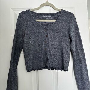 American Eagle Soft & Sexy Plush Heathered Blue Sweater